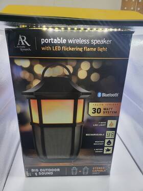 Acoustic Research 044476151811 Portable Wireless Bluetooth Speaker With Flickering Flame Light