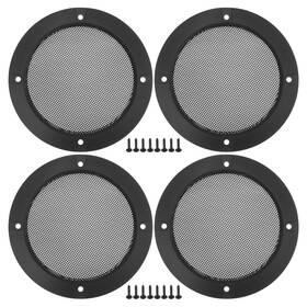 Accar231114000769 Acropix Universal 4 Inch Car Speaker Grills Cover Mesh Round Matte Black