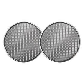 Fccar240614000200 Acropix Universal 4 Inch Car Speaker Grills Plating Silver Tone Black