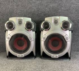 Ssx-jn77 Aiwa 3803037 Hi-fi 4-driver Speakers Pair In Silver For Home Stereo System