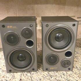 Sx-811 Aiwa Speakers Magnetic Shield Book Shelf Speaker System 80w 60ohms Tested