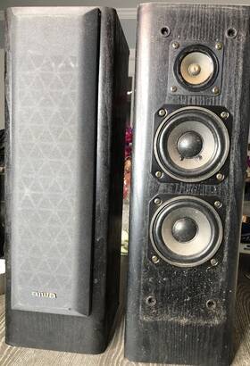 Sx-av1700 Aiwa Speaker System Tested Pre-owned 2 Speakers