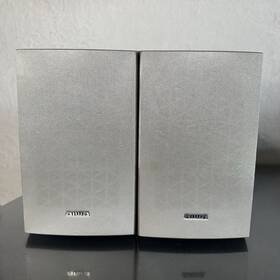 Sx-lem20 Aiwa 2 Bookshelf 2-way Speakers Grey Fabric Oak Finish Tested And Works