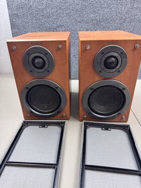 Sx-lem50 Aiwa Micro Bookshelf Stereo Speakers 6ohm Pair Made In Japan