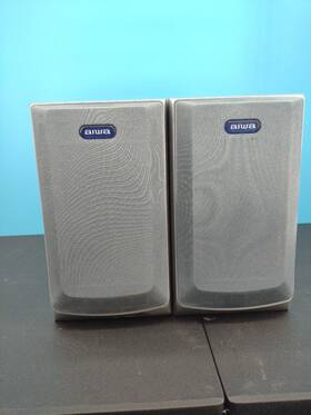 Sx-lm171 Aiwa Speakers Model Bookshelf Gray Tested Works Matching Pair Silver