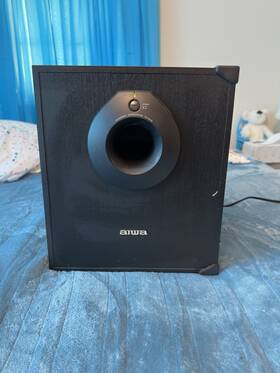 Ts-w45 Aiwa Speaker Powered Subwoofer System 50 Watt Tested Works Missing Corner