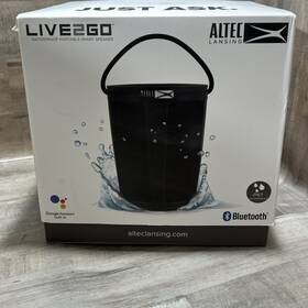 53332671 Altec Lansing Inch Live 2 Go Waterproof Google Voice Assist Speaker - Black