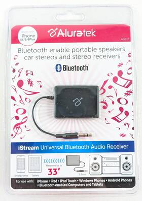 Ais01f Aluratek - Istream Universal Bluetooth Audio Receiver Black