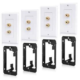 B0cwvldgj4 Anonion 4 Pack Speaker Wall Plate With Low Voltage Mounting Bracket For Banana Plug 1.0