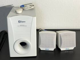Ms-810 Aopen Subwoofer With Left And Right Mini Speakers For Stereo Amplifier System