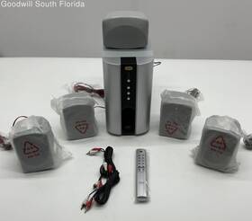 D-1051a Ativa Lot Of 6 Terminal Speaker With Small Speakers And Accessories Untested