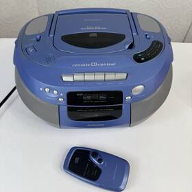 Pr931r Audiophase Radio Cd Cassette Player Speaker System Blue With Remote Control