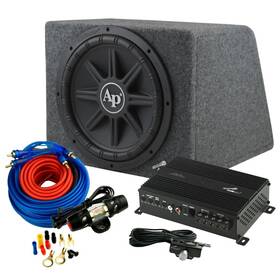 Apsb-12112px Audiopipe Bass Package Single 12 Inch 500w Rms Subwoofer Sealed Enclosure With Amp