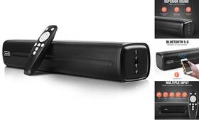 Sb-ss03 Aueeds Small Sound Bars For Tv 50w 16-inch Ultra Slim Mini Surround Soundbar