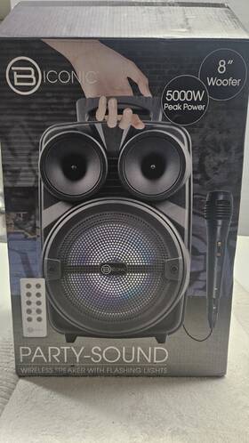 Bc-sw-08-102-bk B Iconic Wireless Bluetooth Karaoke Speaker And Mic 5000w Portable Biconic Ec
