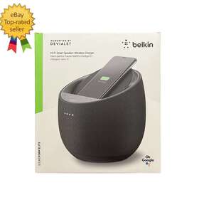 G1s0002ttblk Belkin Soundform Elite Hi-fi Smart Speaker Wireless Charger New Ships Fast