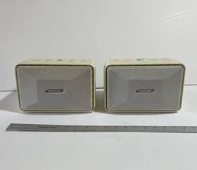 125360 Bose Model 101 Music Monitor Indoor/outdoor Speakers White Pair 4ohms Both Work