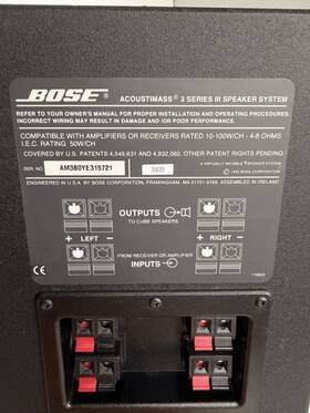 Am3boye315721 Bose Acoustimass 3 Series Iii 2.1 Wired Thx Compact Speaker System Black