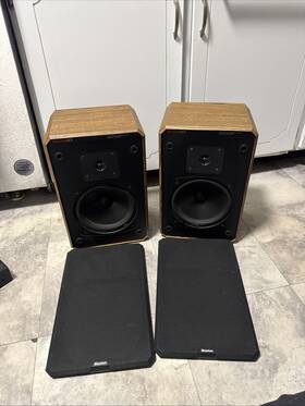038030 Boston Acoustics Set Of 2 Hd7 2-way Bookshelf Speakers 8 Ohm Tested Works Vtg