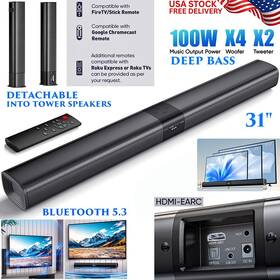Syin-ds6401db Branded 100w 31 Inch Smart Tv Soundbar Detachable Wireless Wired Audio Deep Bass Bluetooth
