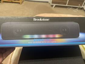 Brookstone 680079566289 12.5 Inch Bluetooth Sonicvibe Mini Soundbar With Led Lights New In Box