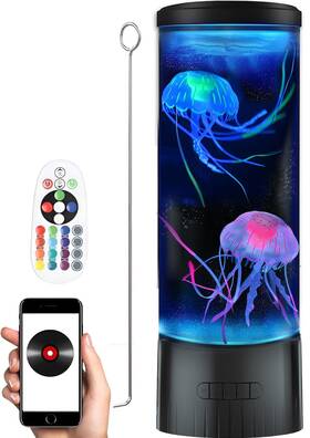 B0c3m3mxxl Calover Jellyfish Lamp Aquarium Light - Ocean Decor Tank Bluetooth Speaker Whi