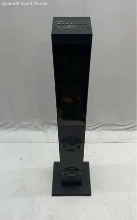 Cht884 Craig Black Wired Compact Tower Bluetooth Speaker System Cht884 Craig Black Wired Compact Tower Bluetooth Speaker System
