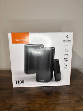 T100 Creative 580181852552 2.0 Compact Hi-fi Speakers Up To 80w Peak Power With Bluetooth-u1