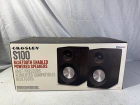 S100a-bk Crosley S100 Bluetooth Powered Speakers 2-way Bookshelf Phono Stage