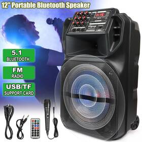 Qs-1238 Dazone 12 Inch Portable Rechargeable Bluetooth Party Speaker Fm Aux With Microphone And Remote Qs-1238 Dazone 12 Inch Portable Rechargeable Bluetooth Party Speaker Fm Aux With Microphone And Remote