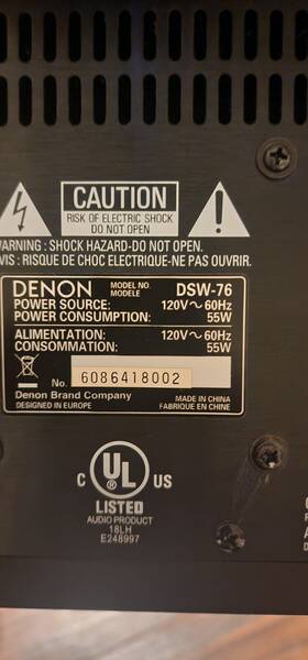 Dsw-76 Denon Powered Down Firing Subwoofer