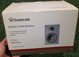 Aw604 Destination Audio In-wall Speakers 80watts Opened Box-unused