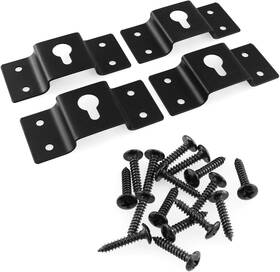 Wmihh-4 Dgzzi Hanging Speaker Bracket 4pcs Wall Mount Iron Hook Hanger Plate Black