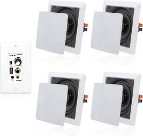 Hcs-5022-16btx2-us Direct 5.25 Inches 2-way Bluetooth Ceiling Speakers With 4 Channel Wall Amplifier 320w