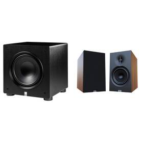 Elacbdl250722-05 Elac Debut 3.0 Walnut 6.5 Inch Book Shelves With Varro 10in Subwoofer