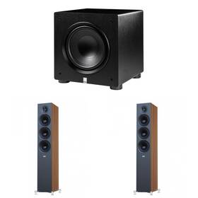 Elacbdl250722-07 Elac Debut 3.0 Walnut 5.25 Inch Towers With Varro 10 Subwoofer