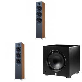 Elacbdl250722-08 Elac Debut 3.0 Walnut 6.5 Inch Towers With Varro 10 Subwoofer
