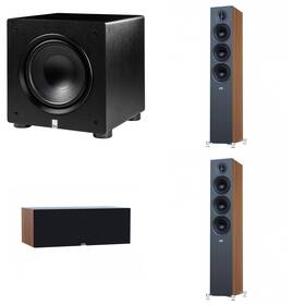 Elacbdl250722-10 Elac Debut 3.0 Walnut 5.25 Inch Towers With Center And Varro 1