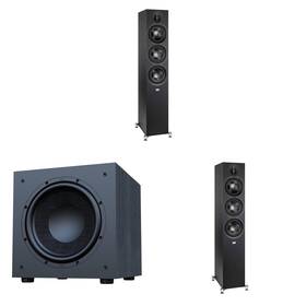 Elacbdl250815-13 Elac Debut 3.0 Df63 Black Tower Speakers Pair With 10 Inch Subwoofer