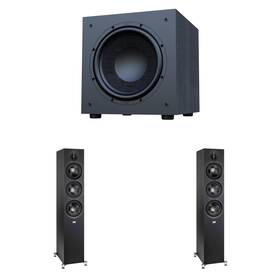 Elacbdl250815-14 Elac Debut 3.0 Df63 Black Tower Speakers Pair With 12 Inch Subwoofer