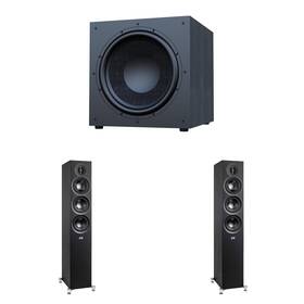 Elacbdl250815-16 Elac Debut 3.0 Df53 Black Tower Speakers Pair With 15 Inch Subwoofer