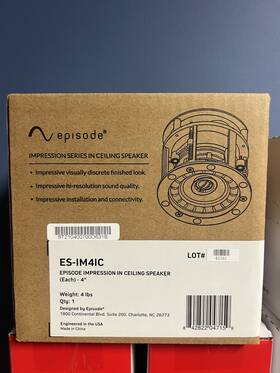 Es-im4ic Episode Impression In-ceiling Speaker 4 Inch White Round And Square New