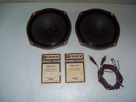 Sc80705-1 Fisher 2 Vintage Home Stereo Speakers With Cabinet Papers And Wires Guc Sc80705-1 Fisher 2 Vintage Home Stereo Speakers With Cabinet Papers And Wires Guc
