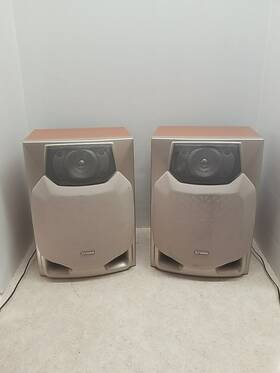 Stm-s450 Fisher Speakers Pair Stereo System Only Wood Grain Vintage