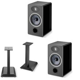 Focalbdl250417-04 Focal Theva/vestia N1 Stands And Vestia Bookshelves Pair - Black