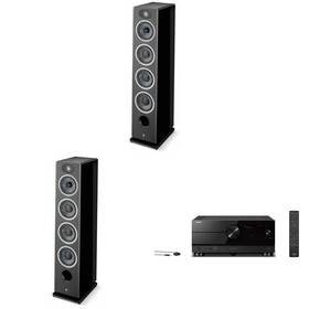 Focalnabdl250212-103 Focal Vestia No3 Black Floorstanding Speakers Pair With Rx-a8a Receiver Bundle