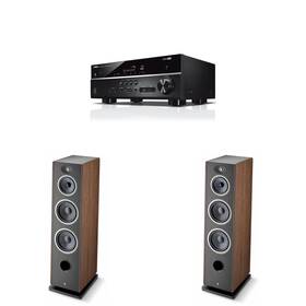 Focalnabdl250212-11 Focal Vestia No4 Dark Wood Speakers With Rx-v385 5.1 4k Receiver Bundle