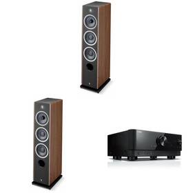 Focalnabdl250212-28 Focal Vestia No2 Dark Wood Floorstanding Speakers Pair With Av Receiver Bun