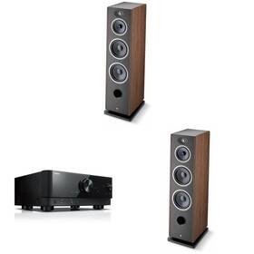 Focalnabdl250212-34 Focal Vestia No4 Floorstanding Speakers In Dark Wood With Rx-v4abl Av Receive