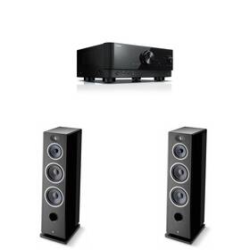 Focalnabdl250212-36 Focal Vestia No4 Black Speaker Pair And Rx-v4abl 8k Receiver Bundle